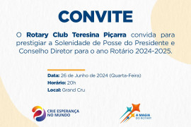 Rotary Club Teresina Piçarra empossa novo Presidente e Conselho Diretor para o ano Rotário 2024-2025