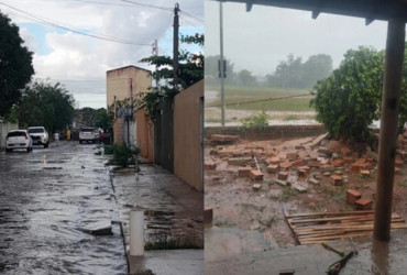 Chuva intensa dcausa estragos e alaga ruas em Piracuruca; não há feridos