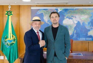 Leonardo DiCaprio se reúne com Lula e Janja no Palácio do Planalto; veja foto